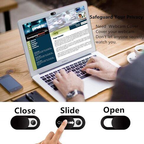 منزلق غطاء كاميرا الكمبيوتر المحمول، [6 عبوات] غطاء كاميرا الويب، غطاء كاميرا رفيع للغاية لجهاز Macbook Pro، iMac، PC، iPad، iPhone 8/7/6 Plus، الهاتف الخلوي والمزيد من الملحقات - حماية خصوصيتك in Kuwait