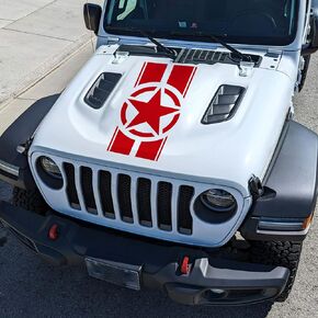 ملصق هود نجم الجيش الأمريكي ، شارات الفينيل العسكرية لبيك آب شاحنات شاحنة سيارات الدفع الرباعي على الطريق ، رسومات سيارة خطوط لجانب الجسم ، 1 pcs 35.4x17.7 بوصة (أسود) in Kuwait