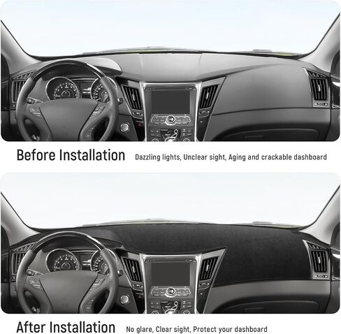 تغطية Yojojoco Dash لـ Hyundai Sonata 2019 2018 2017 2017 2015 إكسسوارات Flannel Dashboard Cover Dash Mat Cover Cover Sunshield Protector Pad in Kuwait