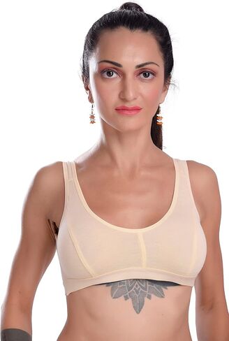 Generic Women Everyday Non Padded Cotton White Sports Bra in Saudi Arabia