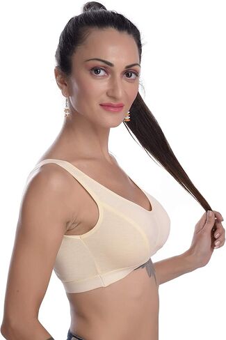 Generic Women Everyday Non Padded Cotton White Sports Bra in Saudi Arabia