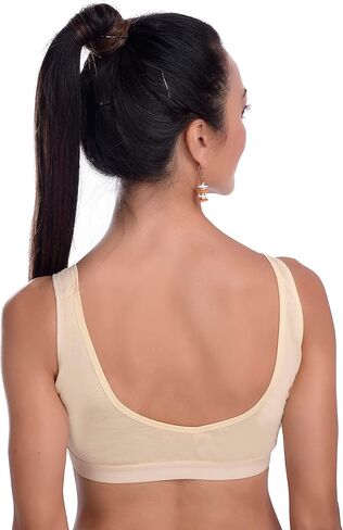 Generic Women Everyday Non Padded Cotton White Sports Bra in Saudi Arabia