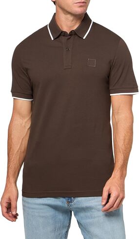 Boss Men's Square Patch Logo Slim Fit Cotton Polo Shirt in Saudi Arabia