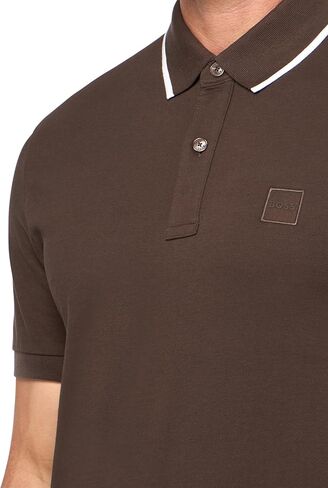 Boss Men's Square Patch Logo Slim Fit Cotton Polo Shirt in Saudi Arabia