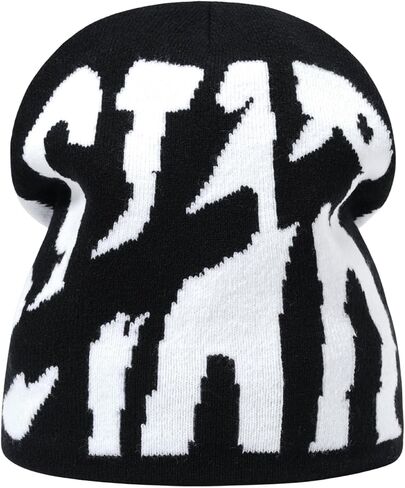 Y2K Beanie Hat for Men & Women Trendy Soft Stretchable Winter Cap, Star Design Warm Cold Weather Accessory in Kuwait