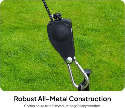 Ratchet Pulley System Ratcheting Tie Down 1/4" Rope Tensioning Tool Heavy Duty Rope Tightener Ratchet Rope Hanger for Outdoor, Black in Kuwait