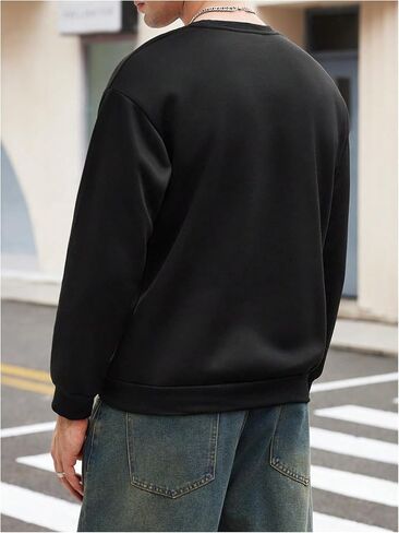 SOLY HUX Sweatshirts for Men Animal Graphic Crew Neck Drop Shoulder Long Sleeve Pullover Tops in Saudi Arabia