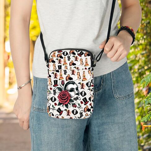 LEVLO Erik's Mask Crossbody Bag Musical Fans Gift Christine Musical Shoulder Bag Mask Theater Merch in Saudi Arabia