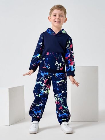 Tween Boys Clothing 2 قطعة الزي بويز ربطة عنق صباغة هوديي +سراويل سروال سروال سقوط سقوط ملابس غير رسمية in Kuwait