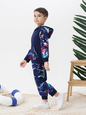 Tween Boys Clothing 2 قطعة الزي بويز ربطة عنق صباغة هوديي +سراويل سروال سروال سقوط سقوط ملابس غير رسمية in Kuwait