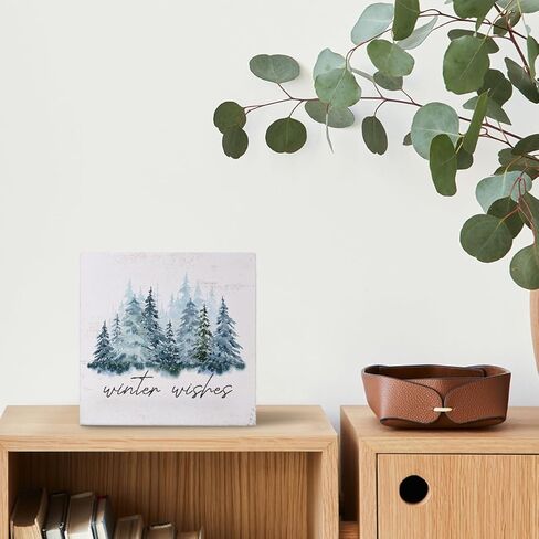 Mtrgdn Merry Christmas Sign,Winter Sign,Winter Welcome Decor,Christmas Decorations,Christmas Tree Sign Wood Plaque,Merry Christmas Sign for Table,Christmas Signs for Home Decor in Kuwait