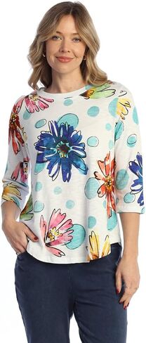 Jess & Jane Women's Cotton Modal Round Neck Top - KM1 in Saudi Arabia