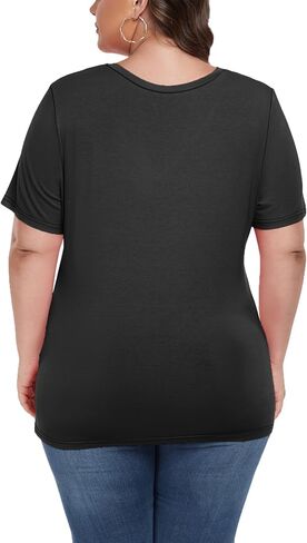 Women's Plus Size Scoop Neck Short Sleeve T Shirts Blouses Tops Casual Summer Blouse in Kuwait
