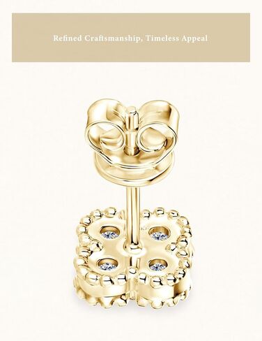 أقراط Moissanite ، أقراط ذهبية للنساء ، أقراط Clover Lucky ، D Color Lab التي تم إنشاؤها بديل الماس ، Hypoallergenic 18K Gold Vermeil Sterling Silver | هدية مجوهرات راقية لها in Kuwait