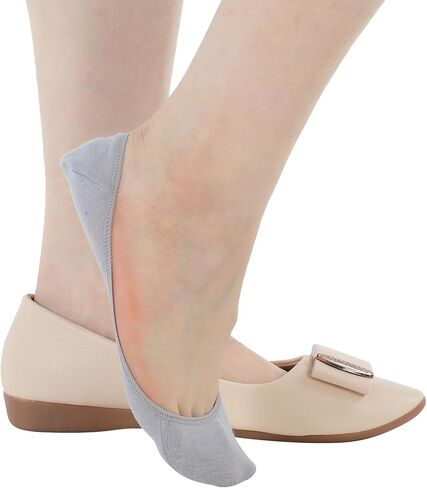 6 Pairs Thin No Show Socks, 8 × 3.4 Inch No Show Socks Women for Flats, Invisible Non Slip Ultra Low Cut Liner Hidden Sock for Women, Fits All Shoes (Black, Gray and Skin Color) in Saudi Arabia