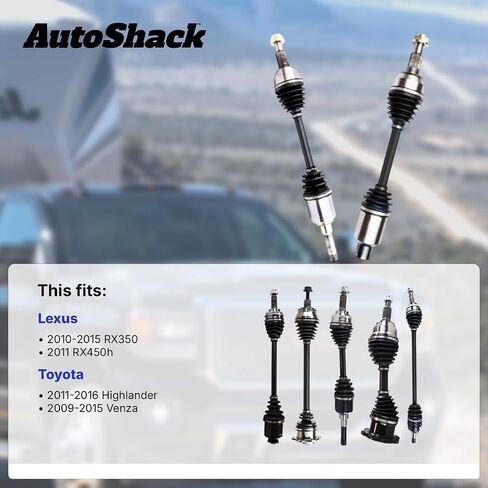 AutoShack Front CV Axle Shaft Assembly Set of 2 Replacement for 2011-2016 Toyota Highlander AWD, FWD 2010-2015 Lexus RX350 FWD 2009-2015 Toyota Venza FWD Driver and Passenger Side AS2333PR in Saudi Arabia