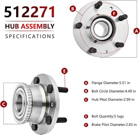 JLEO 512271 FWD Rear Wheel Hub Bearing for Ford Fusion 2006-2012,for 2003-2008 Mazda 6,for 2006 Lincoln Zephyr,for 2007-2012 Lincoln MKZ,for 2006-2011 Mercury Milan Wheel Hub Assemblies in Saudi Arabia