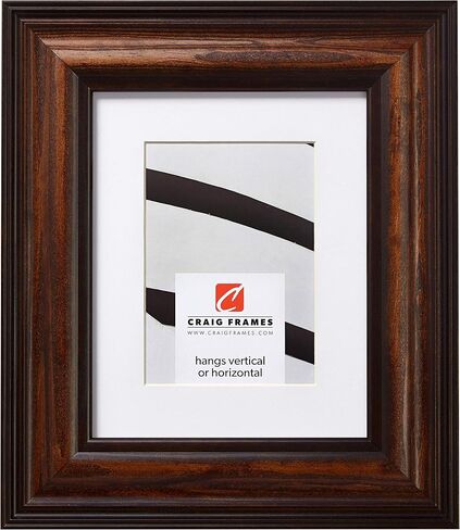 Craig Frames 11x14 Picture Frame Matted to 8x10 – American Walnut Finish, Potomac Series, 2 Inch Wide Solid Wood, Includes White Mat, Glass, and Backing for Wall Display of Photos or Art in Saudi Arabia