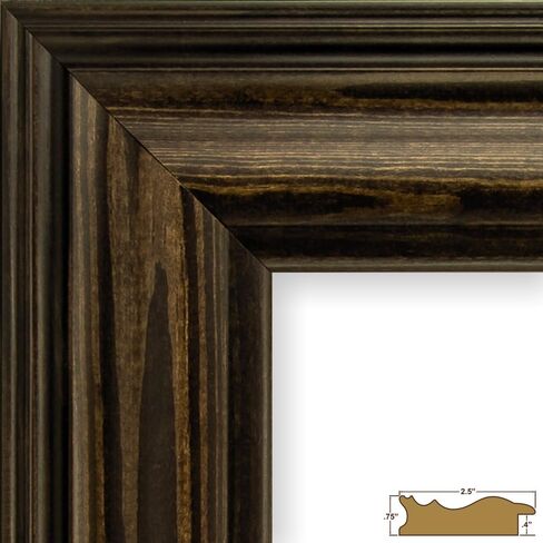 Craig Frames 11x14 Picture Frame Matted to 8x10 – American Walnut Finish, Potomac Series, 2 Inch Wide Solid Wood, Includes White Mat, Glass, and Backing for Wall Display of Photos or Art in Saudi Arabia
