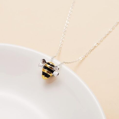 Ornaland Bee Studs Earrings Necklace Set for Women Cute Honey Bee Necklace Animal Fashion Dainty Cartilage Stud Earrings for Birthday Mother's Day Jewelry Gift in Saudi Arabia