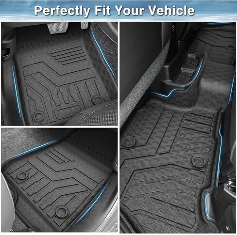 Mixsuper Floor Mats for Jeep Wrangler 4XE 2021-2024 (Not for 2 Door or JL Unlimited Models) All Weather Floor Liners 2 Row Set Black in Kuwait