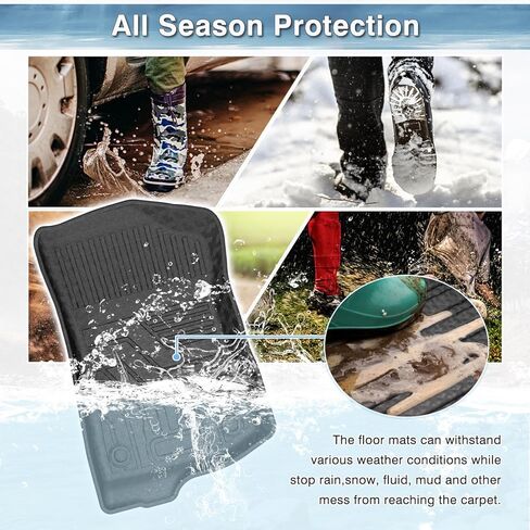 Mixsuper Floor Mats for Jeep Wrangler 4XE 2021-2024 (Not for 2 Door or JL Unlimited Models) All Weather Floor Liners 2 Row Set Black in Kuwait