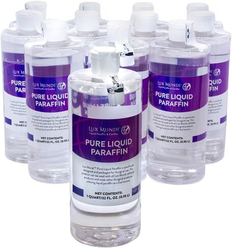 VILLAGE GIFT IMPORTERS Altar Pure Liquid Paraffin Candle Fuel for Liturgical Use | Church Candle Fuel | Wax Free | Smokeless, Odorless, Colorless | Set of 12, 1 Quart Bottles in Saudi Arabia