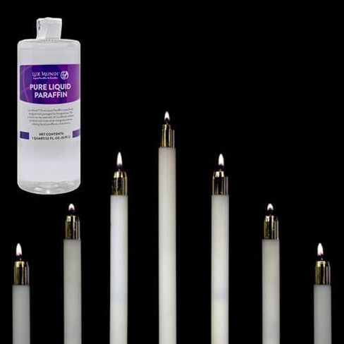 VILLAGE GIFT IMPORTERS Altar Pure Liquid Paraffin Candle Fuel for Liturgical Use | Church Candle Fuel | Wax Free | Smokeless, Odorless, Colorless | Set of 12, 1 Quart Bottles in Saudi Arabia