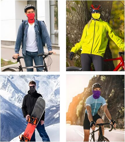 4 حزمة من Balaclava في الهواء الطلق ركوب الدراجة أغطية رأس دراجة نارية قبعة التزلج على القناع (أزرق ، رمادي داكن) in Kuwait