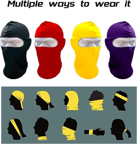 4 حزمة من Balaclava في الهواء الطلق ركوب الدراجة أغطية رأس دراجة نارية قبعة التزلج على القناع (أزرق ، رمادي داكن) in Kuwait
