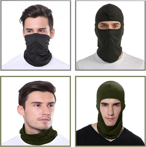 4 حزمة من Balaclava في الهواء الطلق ركوب الدراجة أغطية رأس دراجة نارية قبعة التزلج على القناع (أزرق ، رمادي داكن) in Kuwait