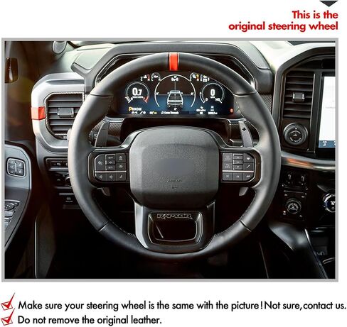 Mewant Hand Stitch Car Teading Wheel Writprate Cover for Ford F-150 (Raptor) 2021-2023 Accessories Ford F-150 (Raptor) in Kuwait