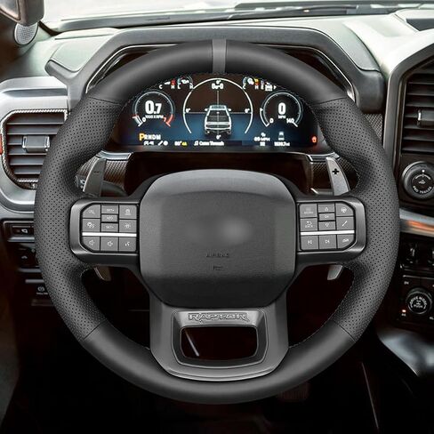 Mewant Hand Stitch Car Teading Wheel Writprate Cover for Ford F-150 (Raptor) 2021-2023 Accessories Ford F-150 (Raptor) in Kuwait