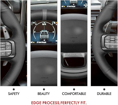 Mewant Hand Stitch Car Teading Wheel Writprate Cover for Ford F-150 (Raptor) 2021-2023 Accessories Ford F-150 (Raptor) in Kuwait