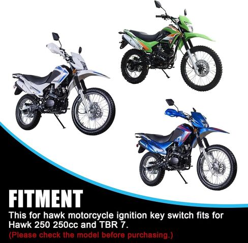 Ignition Key Switch Set for Hawk 250, PSLER Motorcycle Ignition Key Switch Kit for Hawk 250 250cc and TBR 7 in Saudi Arabia