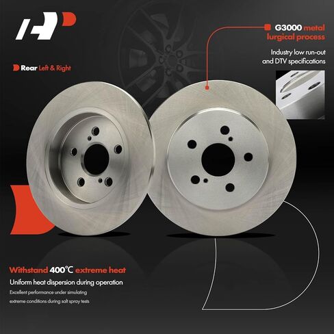 A-Premium Front Vented and Rear Solid Disc Brake Rotors + Ceramic Pads Kit Compatible with Select Toyota Models - Corolla 2019 2020 2021 2022, 12-PC Set in Saudi Arabia