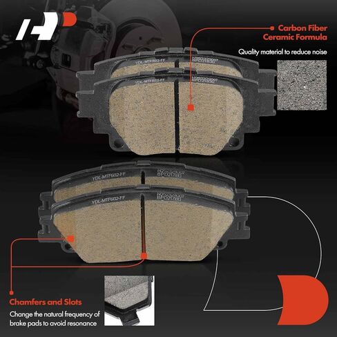 A-Premium Front Vented and Rear Solid Disc Brake Rotors + Ceramic Pads Kit Compatible with Select Toyota Models - Corolla 2019 2020 2021 2022, 12-PC Set in Saudi Arabia