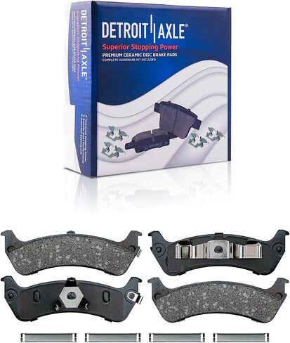 Detroit Axle - Brake Kit for 4WD AWD 95-01 Ford Explorer Mercury Mountaineer Drilled Slotted Disc Brake Rotors 1995 1996 1997 1998 1999 2000 2001 Ceramic Brakes Pads Replacement Front Rear Brake Kit in Saudi Arabia