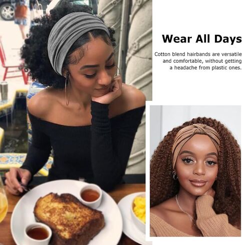 DRESHOW 4 Pack Turban Headbands for Women Wide Vintage Head Wraps Knotted Cute Hair Band Accessories in Saudi Arabia