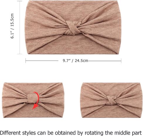 DRESHOW 4 Pack Turban Headbands for Women Wide Vintage Head Wraps Knotted Cute Hair Band Accessories in Saudi Arabia