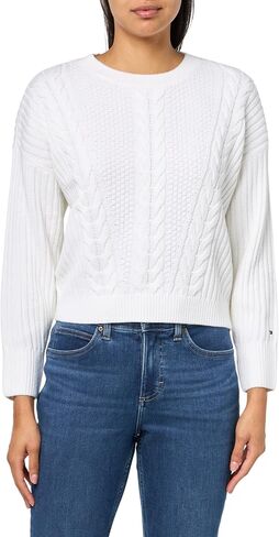 Tommy Hilfiger Womens Solid Crewneck Casual Sweater, Black, X-Small in Saudi Arabia