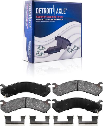 Detroit Axle - Brake Kit for Chevrolet GMC Silverado Sierra 3500 HD Drilled & Slotted Brake Rotors and Ceramic Brakes Pads Replacement: 12.8" inch Front & Rear Rotors in Saudi Arabia