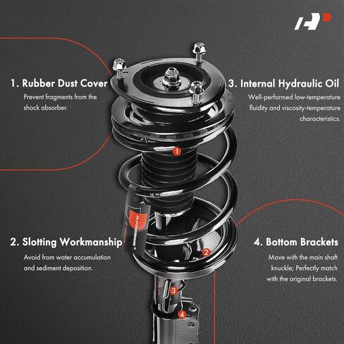 A-Premium Front Complete Strut & Coil Spring Assembly متوافق مع Suzuki Aerio 2004 2005 2006 ، 2-PC Set in Saudi Arabia