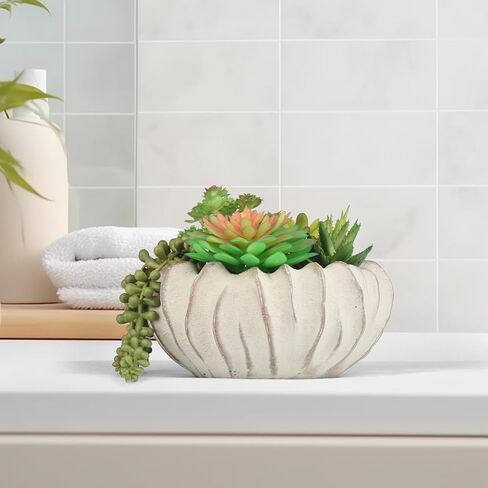 النباتات الاصطناعية النضرة في أواني الأسمنت - تزيين منزلك ومكتبك مع المزارعين النضرة المتنوعة in Kuwait