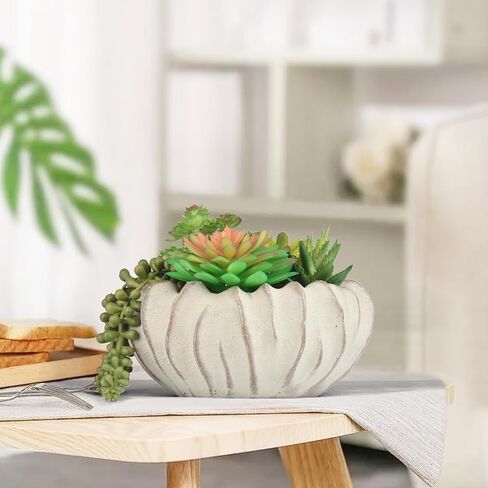 النباتات الاصطناعية النضرة في أواني الأسمنت - تزيين منزلك ومكتبك مع المزارعين النضرة المتنوعة in Kuwait