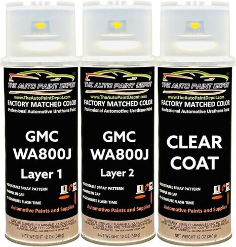 Auto Paint Depot Touch Up Paint for GMC Acadia,Sierra,Yukon-White Diamond Pearl Tricoat WA800J/98/GBN (All Years, All Models) Aerosol Spray with Clear Coat in Kuwait