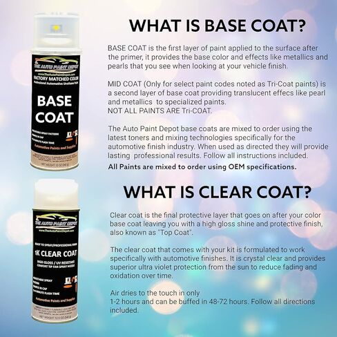 Auto Paint Depot Touch Up Paint for GMC Acadia,Sierra,Yukon-White Diamond Pearl Tricoat WA800J/98/GBN (All Years, All Models) Aerosol Spray with Clear Coat in Kuwait