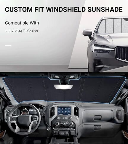 Windshield Sun Shade for Toyota FJ Cruiser 2007-2014,Full Coverage, Reflective Fabric, Double Layer Design in Saudi Arabia