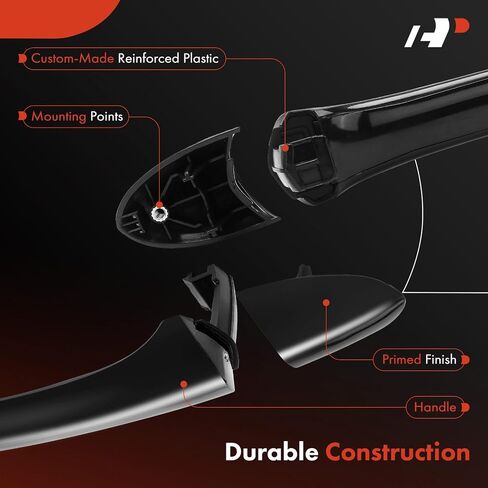 A-Premium Rear Driver or Passenger Side Exterior Door Handle Compatible with Hyundai Sonata 2011 2012 2013 2014, Primed Black, Replace# 826523S000 in Saudi Arabia