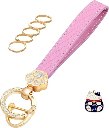 Wristlet Keychain,Wrist Keychain,Key Wristlet Car Key Chain Cat Lover Gifts for Women Men in Kuwait